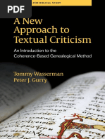 A New Approach to Textual Criticism an Introduction to the Coherence-Based Genealogical Method