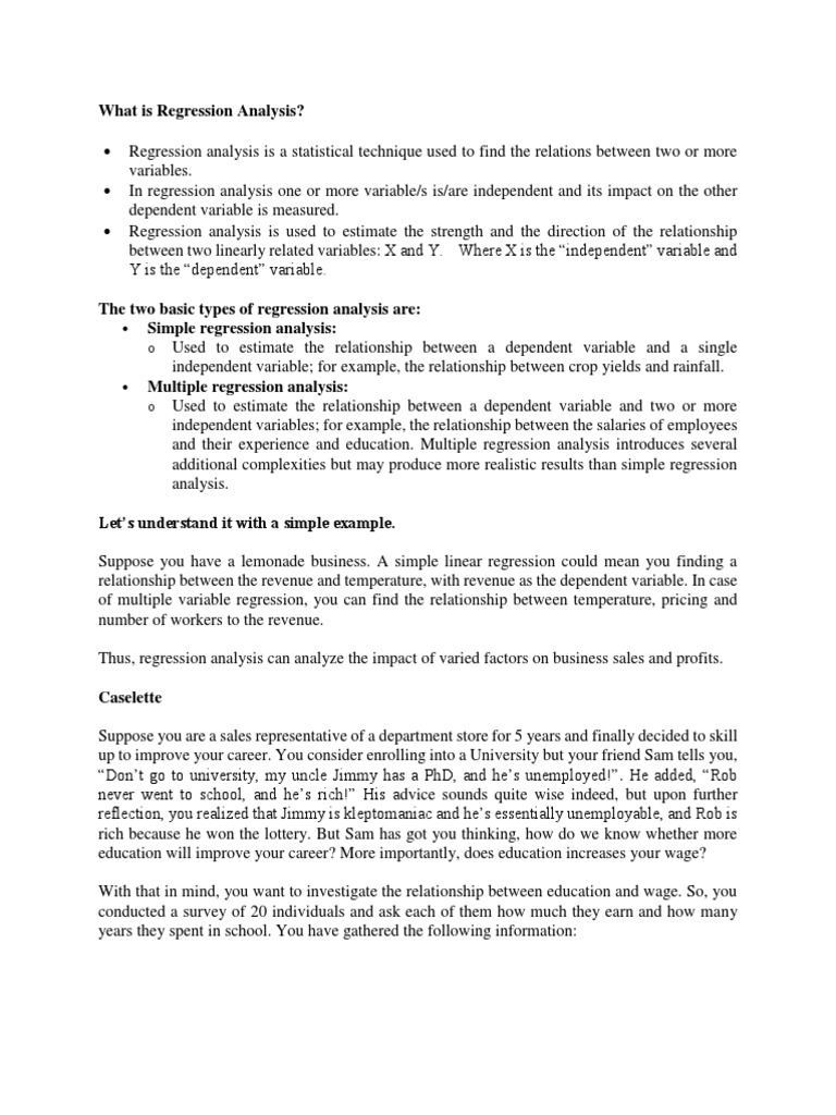 Understanding Regression Analysis Basics | PDF | Data Analysis ...