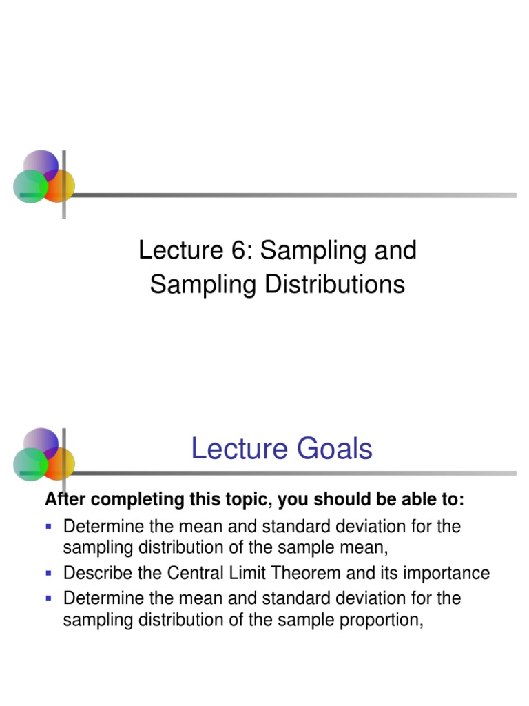 Lecture 6: Sampling and Sampling Distributions | PDF | Standard ...