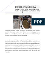 Oli Mesin Bercampur Dengan Air Radiator