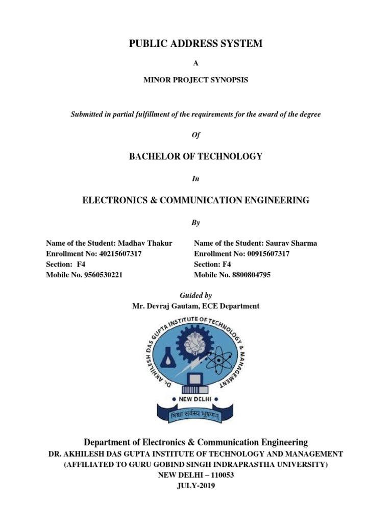 Public Address System Amplifier Design | PDF | Amplifier | Loudspeaker