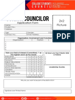 BUCE-CSC Junior Councilor Application Form