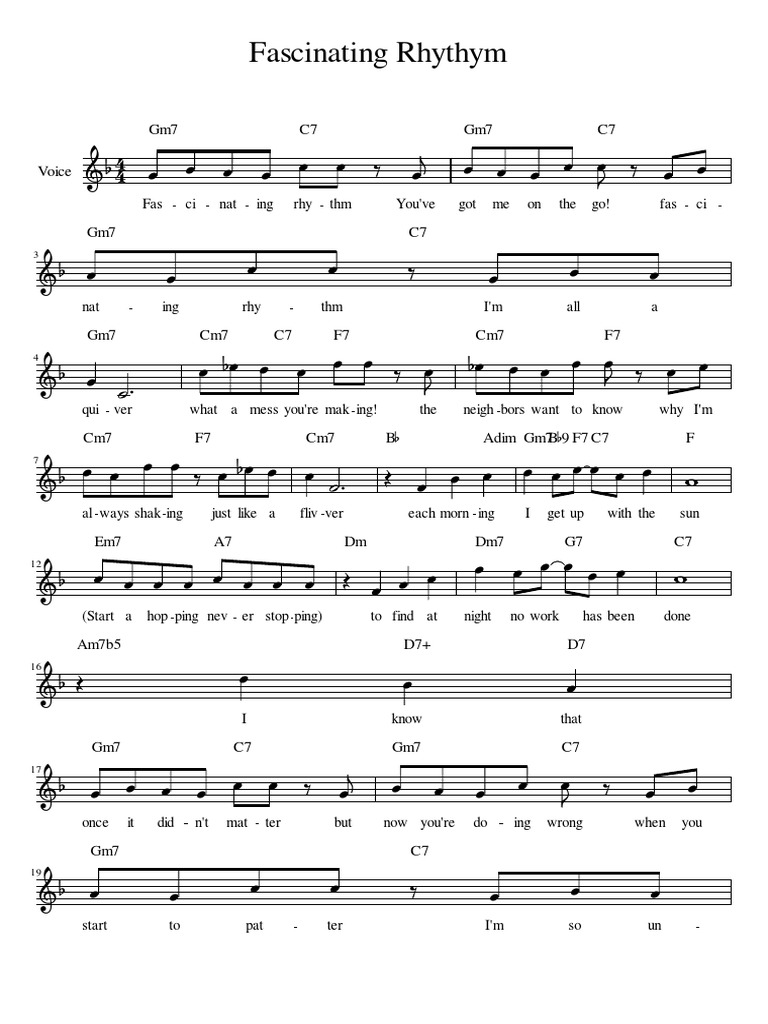 Fascinating Rhythym: C7 Gm7 C7 Gm7 | PDF