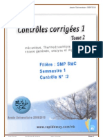 Control 2 SMP S1: CHimie Generale, Physique Et Math