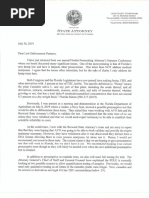 Jack Campbell letter to law enforcement agencies