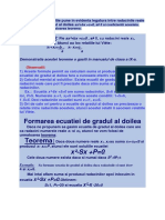 Urmatoarea Propozitie Pune in Evidenta Legatura Intre Radacinile Reale Ale Ecuatiei de Gradul Al Doilea