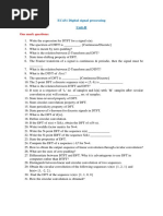 One Mark Questions:: EC431 Digital Signal Processing Unit-II