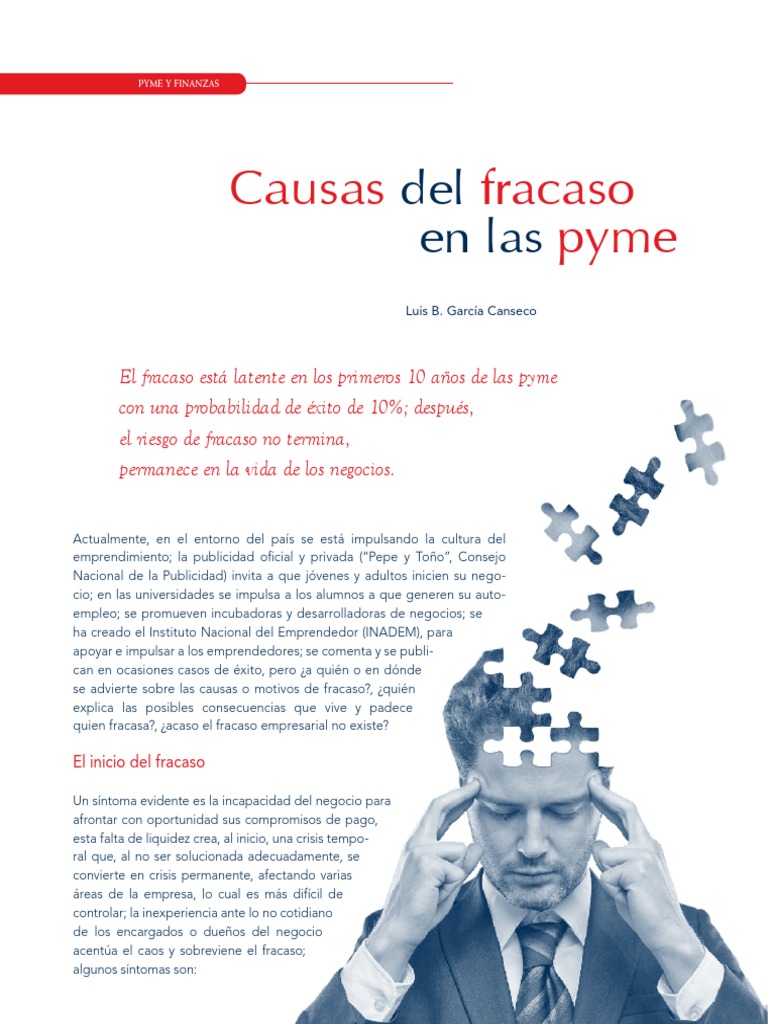 Causas del fracaso en las PYMES | PDF | Pequeñas y medianas empresas ...