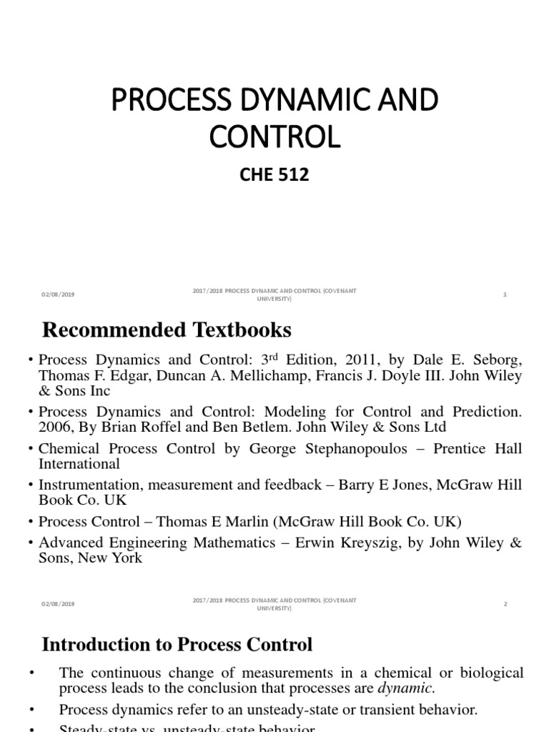 Process Dynamics and Control Overview | PDF | Control Theory ...