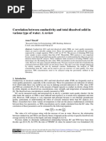 Correlation Between Conductivity and Total Dissolved Solid in Various Type of Water: A Review