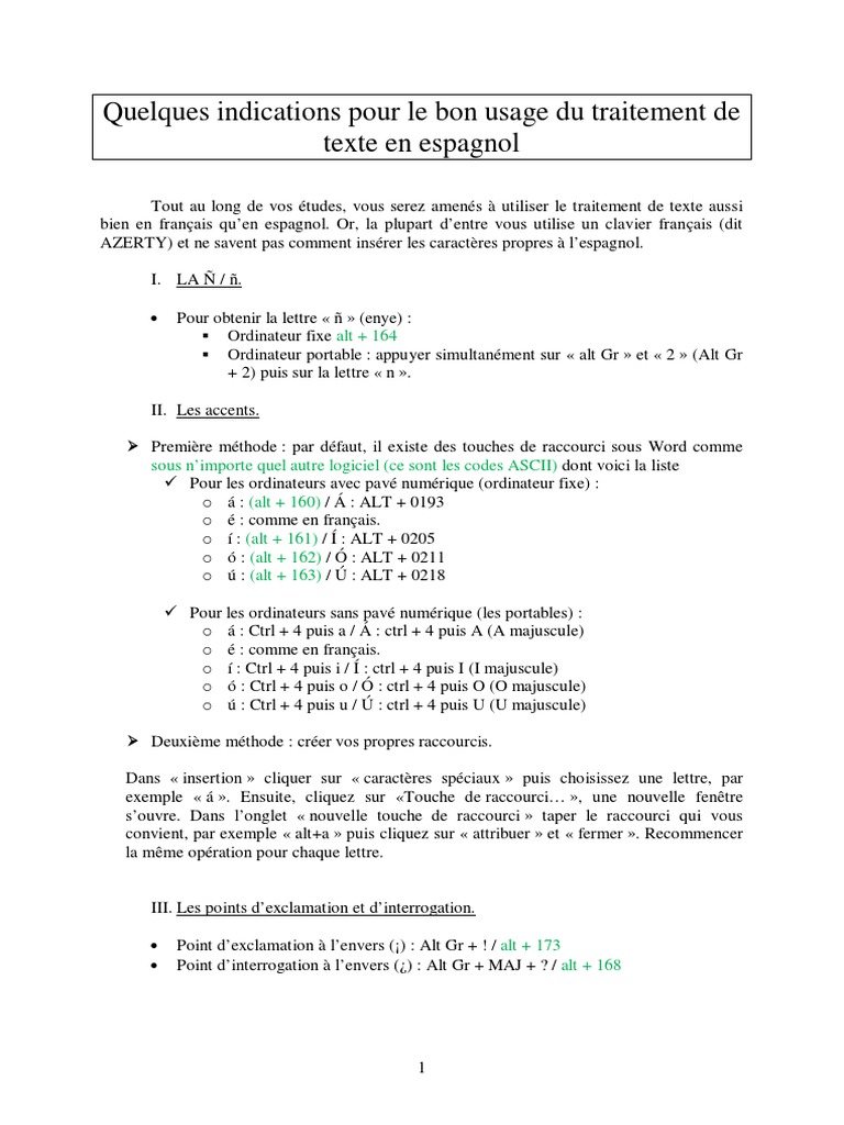 Point D Exclamation à L Envers Espagnol Clavier Códigos para Escribir Con Treclado Francés | PDF | Contrôle (touche) |  Ponctuation