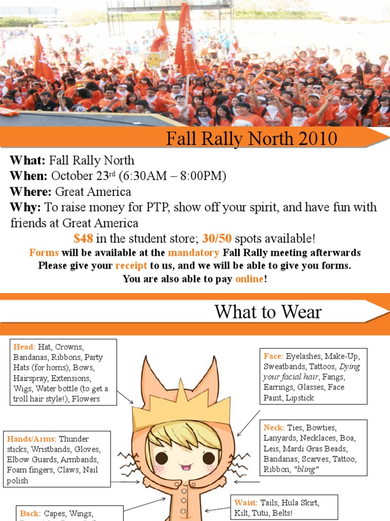Fall Rally North 2010 Details | PDF | Clothing | Fashion