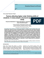 Factors Affecting Higher Order Thinking Skills of Students: A Meta-Analytic Structural Equation Modeling Study