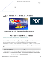 Qué Hacer Si Te Toca La Lotería _ El Club de Inversión