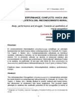 Leonello Bazzurro Gambi, Cuerpo, Performance, Conflicto, Hacia Una Estética Del Reconocimiento Moral