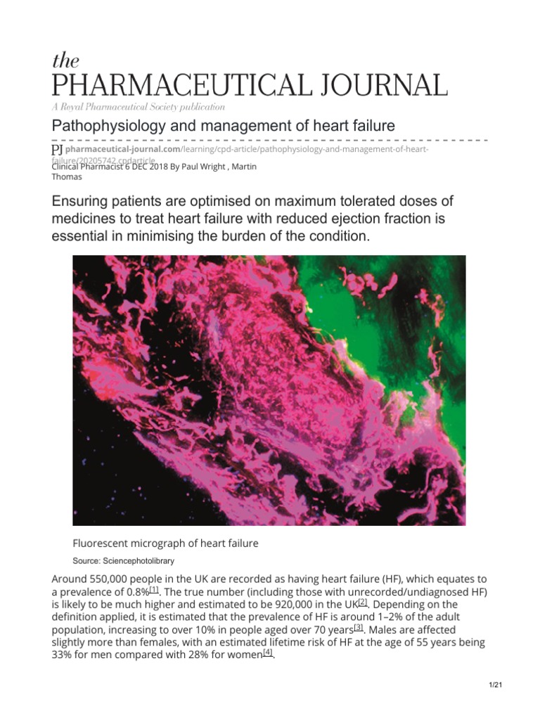 Pathophysiology and Management of Heart Failure | PDF | Diastole ...