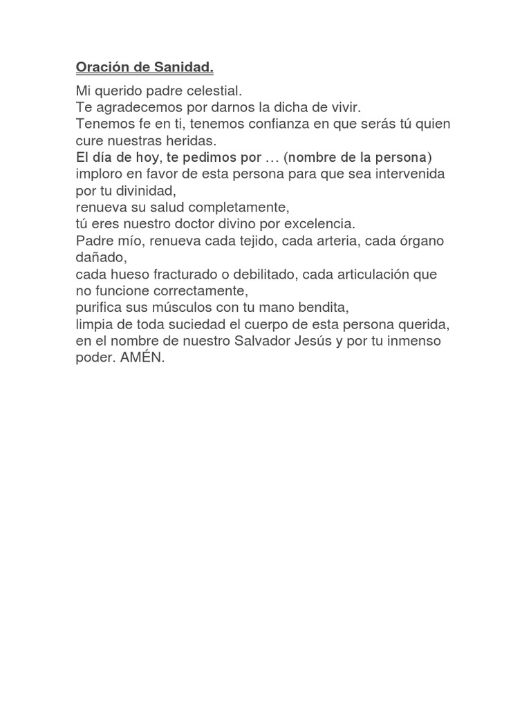 Oraciones de Sanidad y Fe | PDF | Religión y espiritualidad