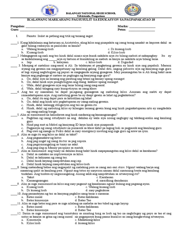 2nd-quarter-exam-in-esp-9