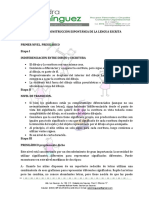 Niveles de Construcción Espontánea de La Lengua Escrita