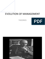 Evolution of Management: Theories