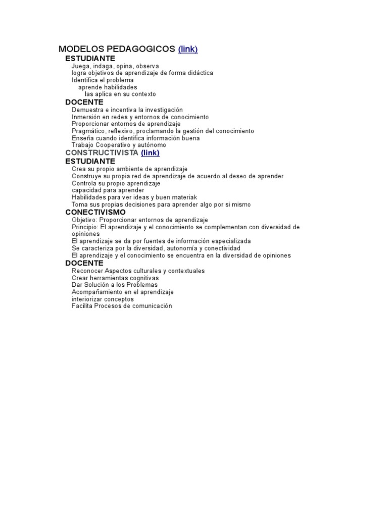 Modelos Pedagógicos | PDF | Crecimiento personal y profesional