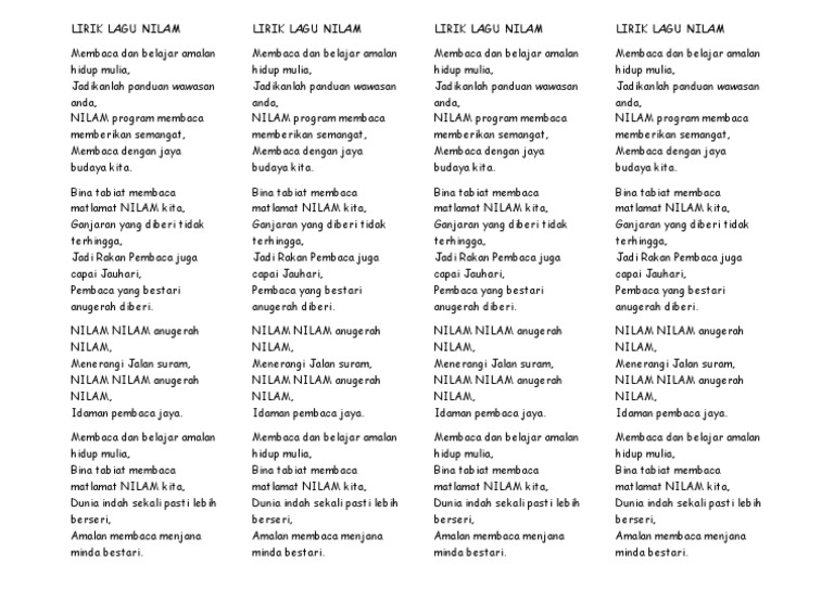 Lirik Lagu Nilam