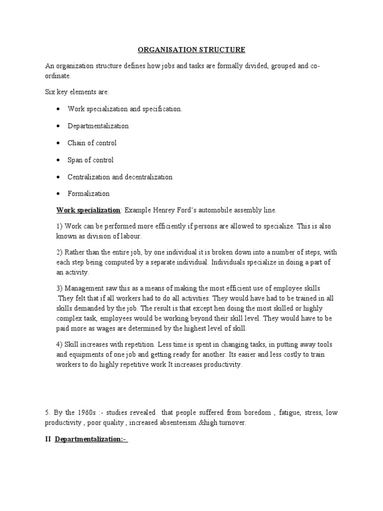 Organization Structure Essentials | PDF
