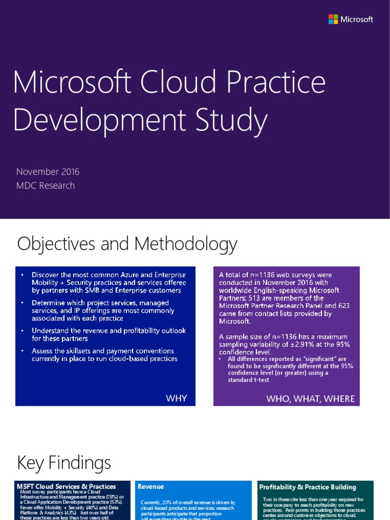 Microsoft Cloud Practices Study 2016 | PDF | Microsoft Azure | Cloud ...