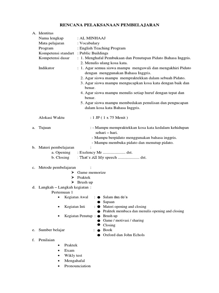 RPP 1 Vocab | PDF
