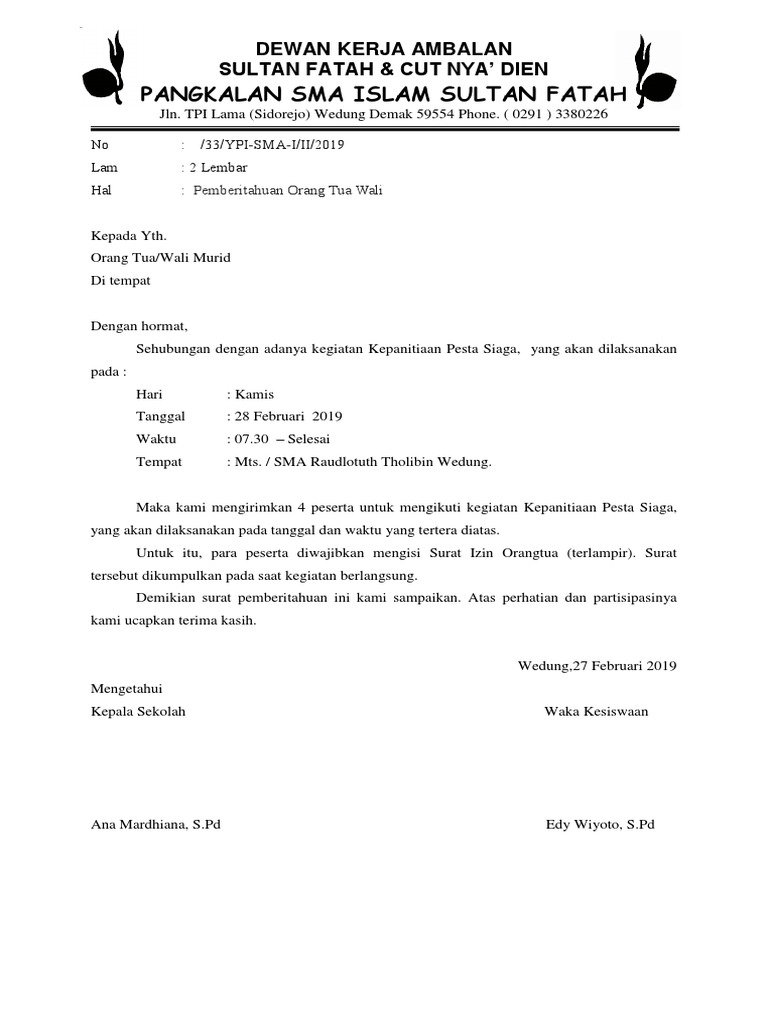 Download 64+ Contoh Surat Surat Izin Reuni Di Sekolah Gratis