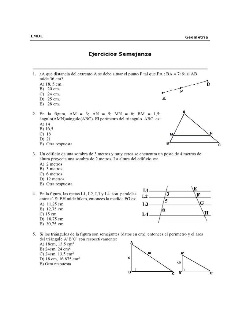 Triangulos Semejantes Pdf Rectangulo Triangulo
