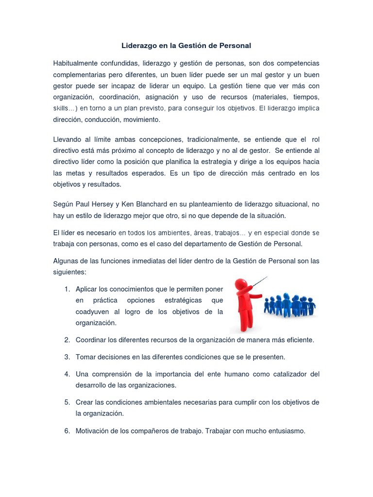 Liderazgo en Gestión de Personal | PDF | Liderazgo | Marketing