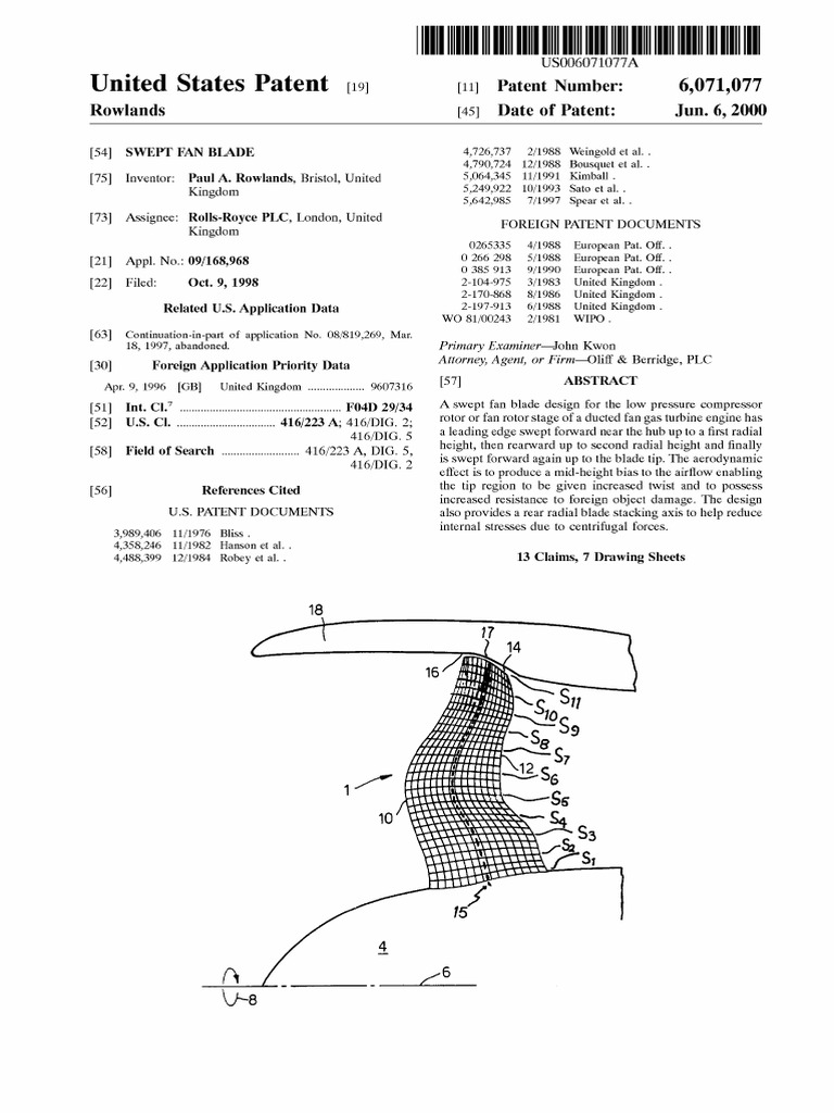 Swept Fan Blade PDF Shock Wave Turbine