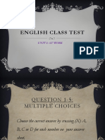 English Class Test Unit 1