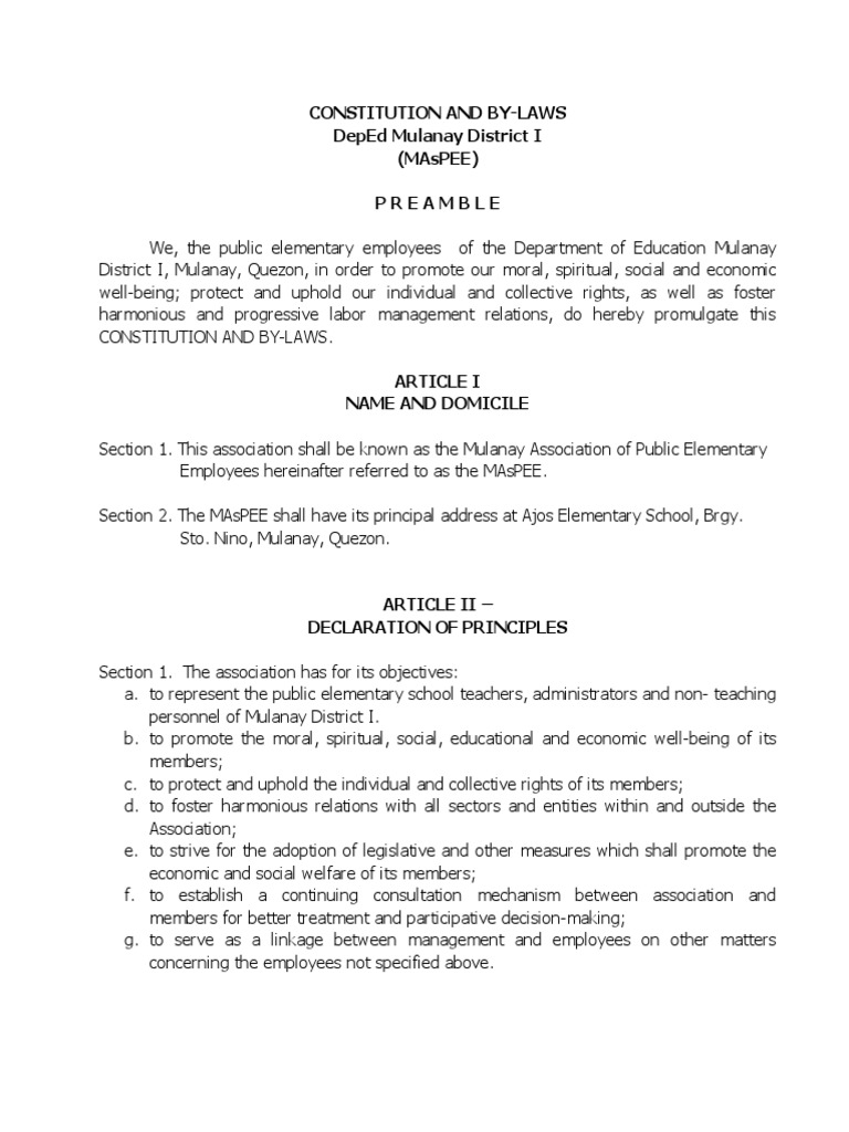 MAsPEE Constitution and By-Laws | PDF | Impeachment | Committee