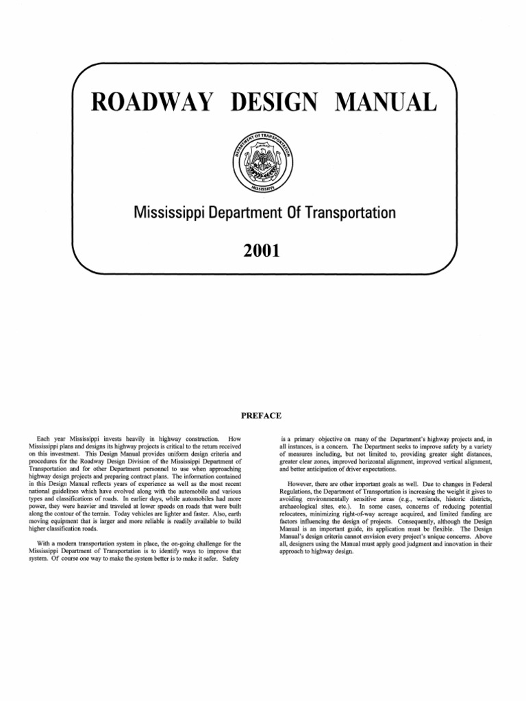 Mississippi Roadway Design Manual | PDF | Interstate Highway System ...