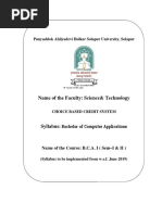 BCA (Science) Part I CBCS Syllabus 2019-20 PDF