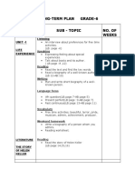 Long Term Plan For Grade 6