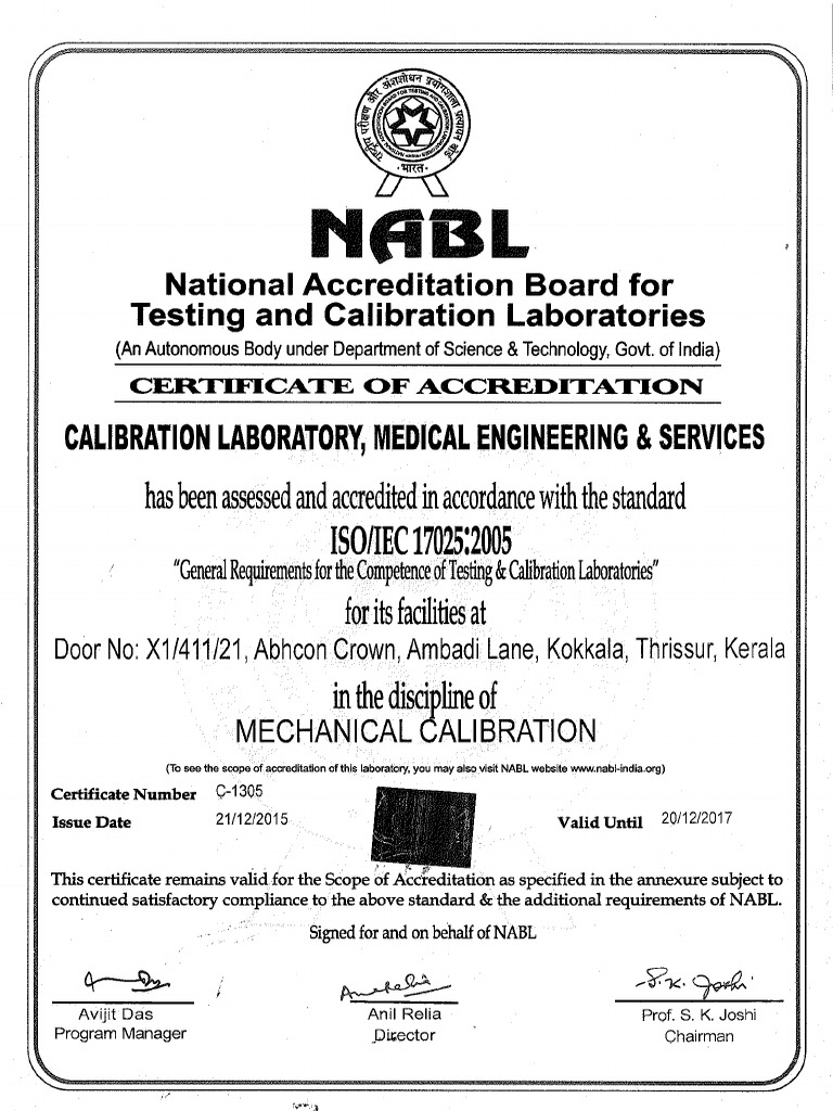 NABL Accreditation Certificate PDF | PDF