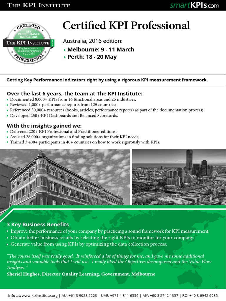 Certified KPI Professional Training Course | PDF | Performance ...