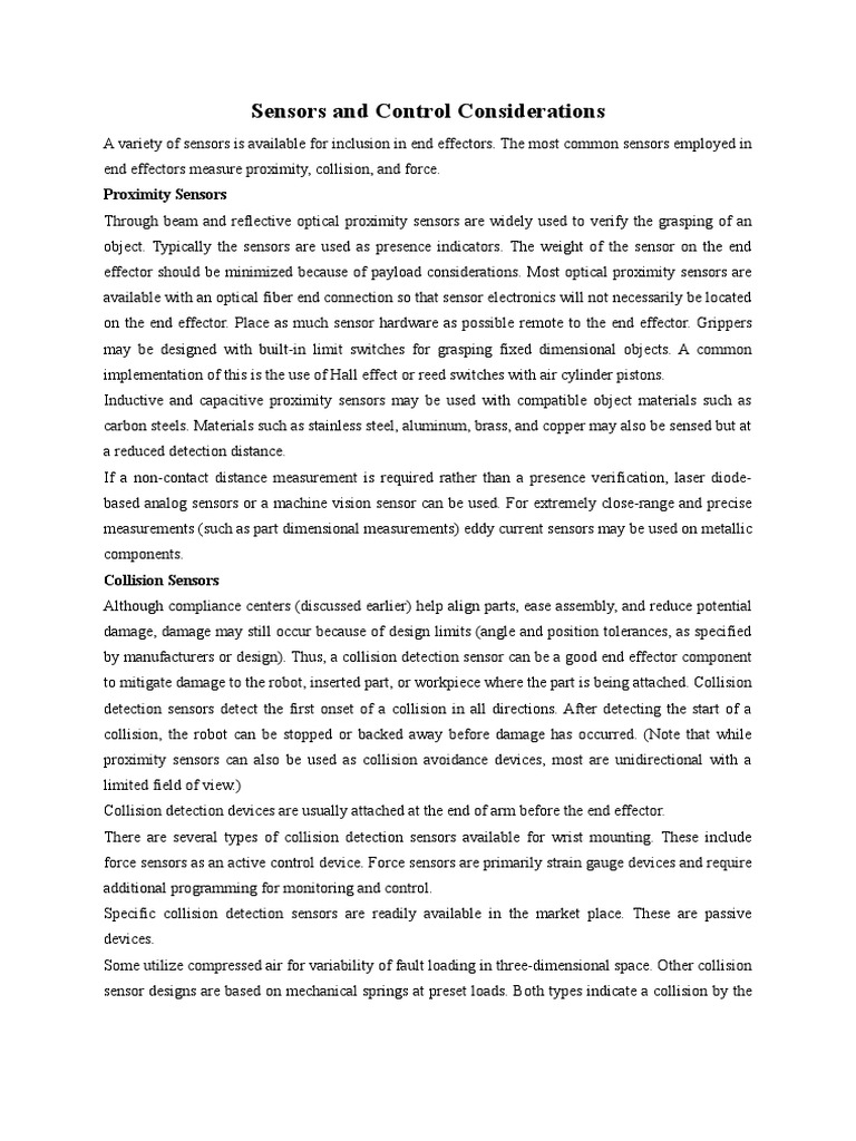 Sensors and Control Considerations | PDF | Control Theory | Sensor