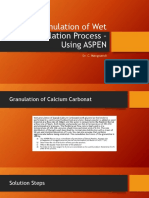 Simulation of Wet Granulation Process - Using ASPEN