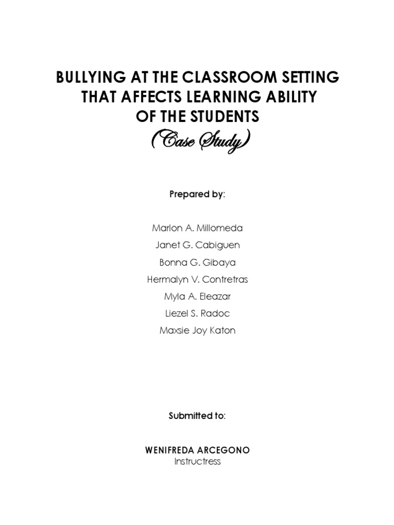 Bullying at The Classroom Settin1 | PDF