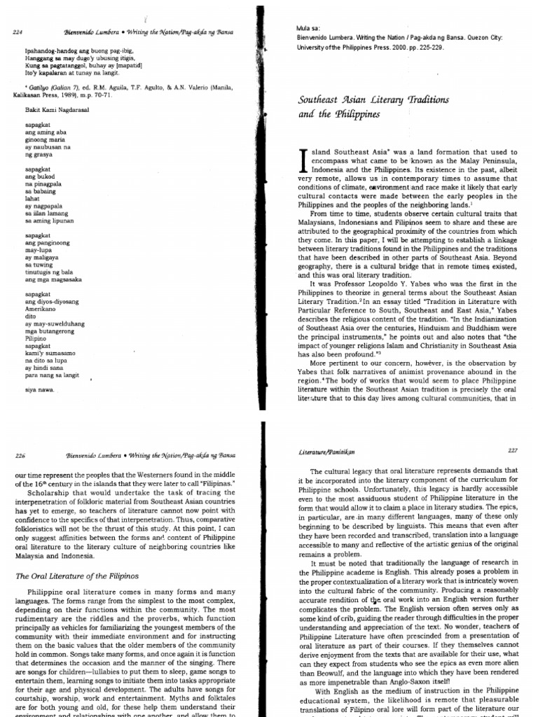 Bienvenido lumbera essay picture