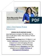 Kiran Muzumdar-Shaw: India's Most Famous Women Entrepreneur