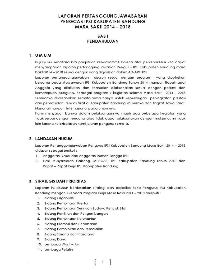 1 Laporan Pertanggungjawaban Keseluruhan