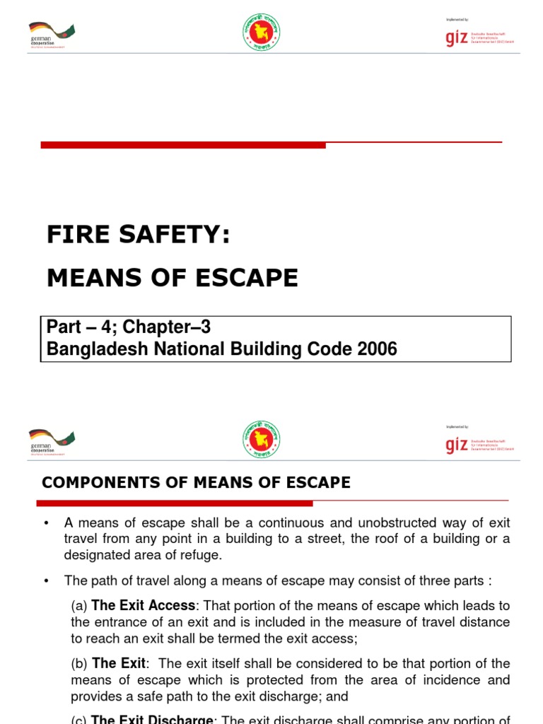 Fire Safety Means of Escape 4 Chapter3 Bangladesh National