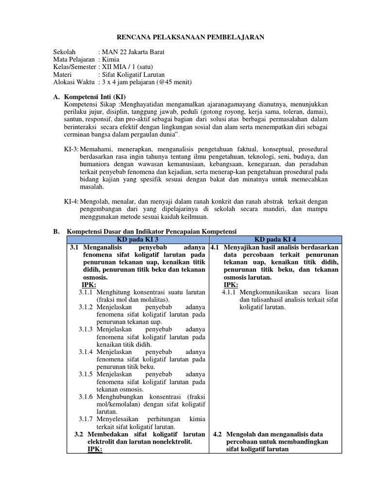 Kd 3 1 Sifat Koligatif Larutan 2017