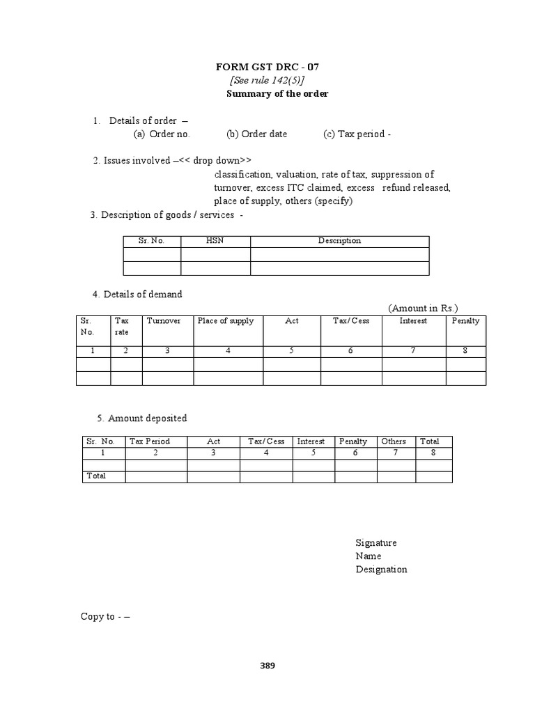(See Rule 142 (5) ) : Sr. No. HSN Description | PDF