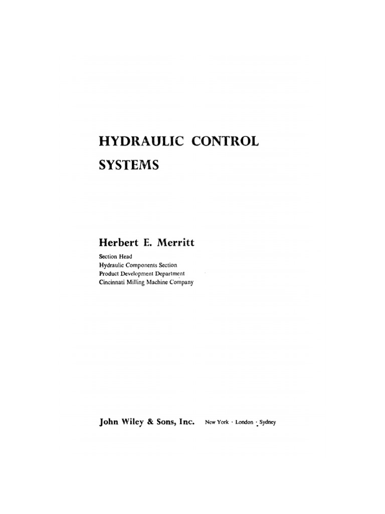 Hydraulic Control Systems Merritt 1967 PDF PDF